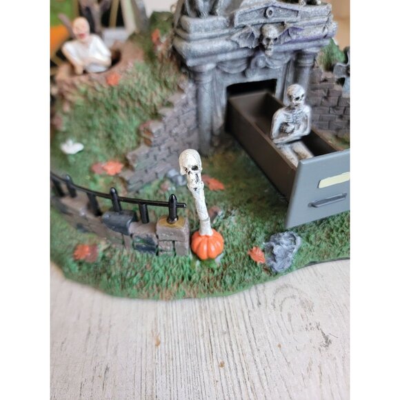 Lemax hillside mausoleum spooky town Halloween animated village - Picture 4 of 11
